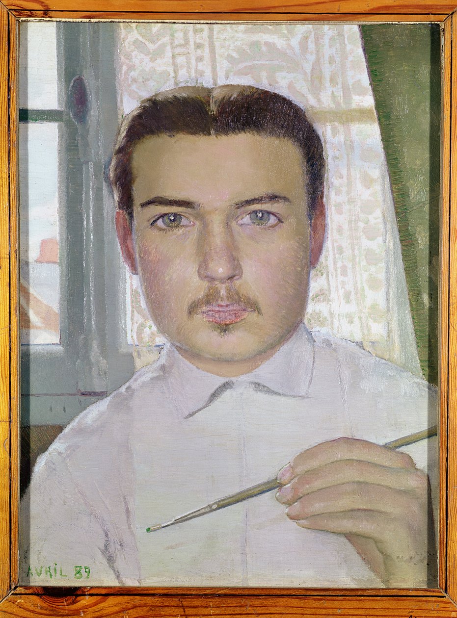 Zelfportret op 18-jarige leeftijd, april 1889 door Maurice Denis