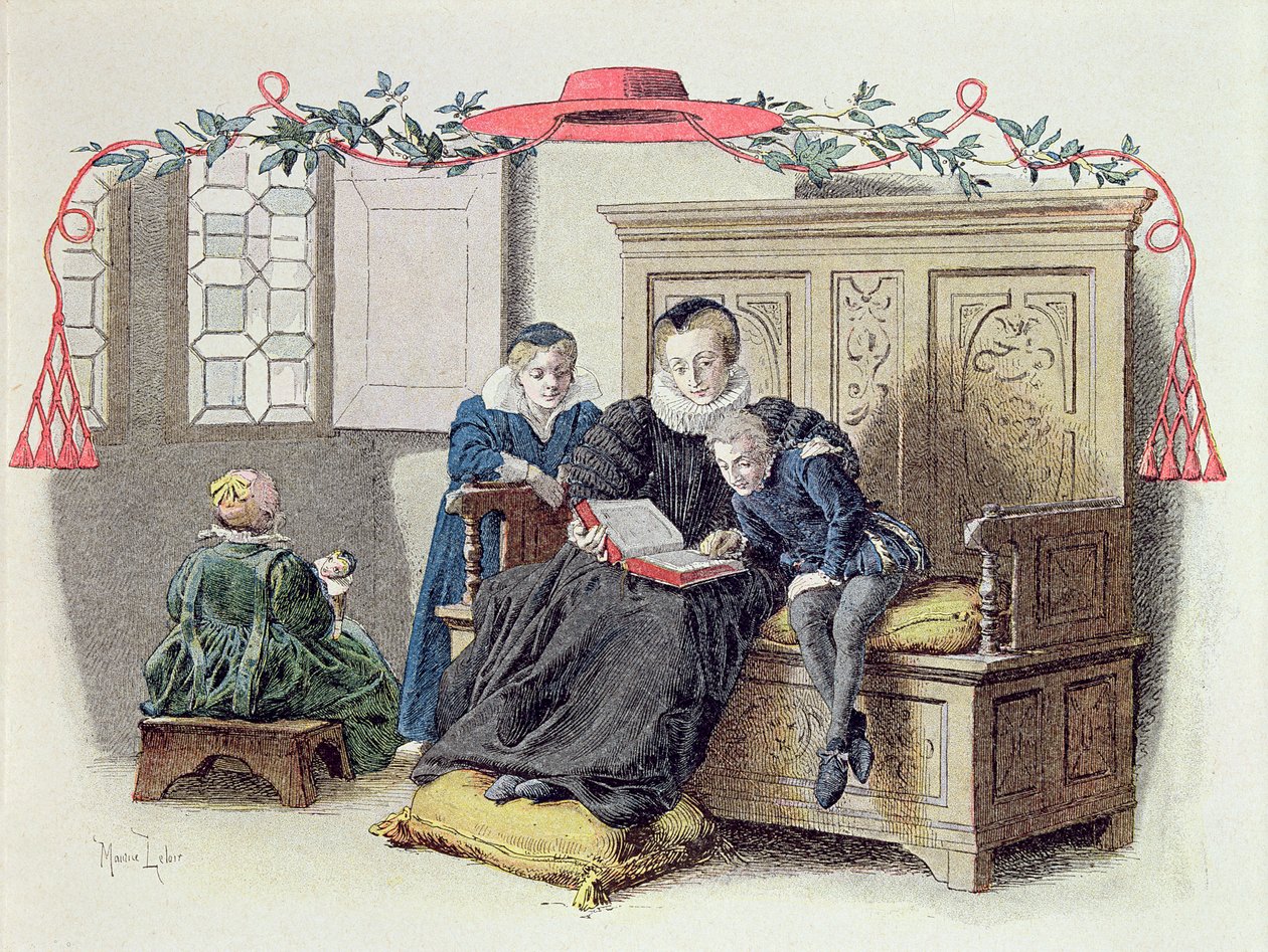 Armand-Jean du Plessis, Kardinaal Richelieu (1585-1642) als kind, illustratie uit een leven van Richelieu door Theodore Camu, 1910 door Maurice Leloir