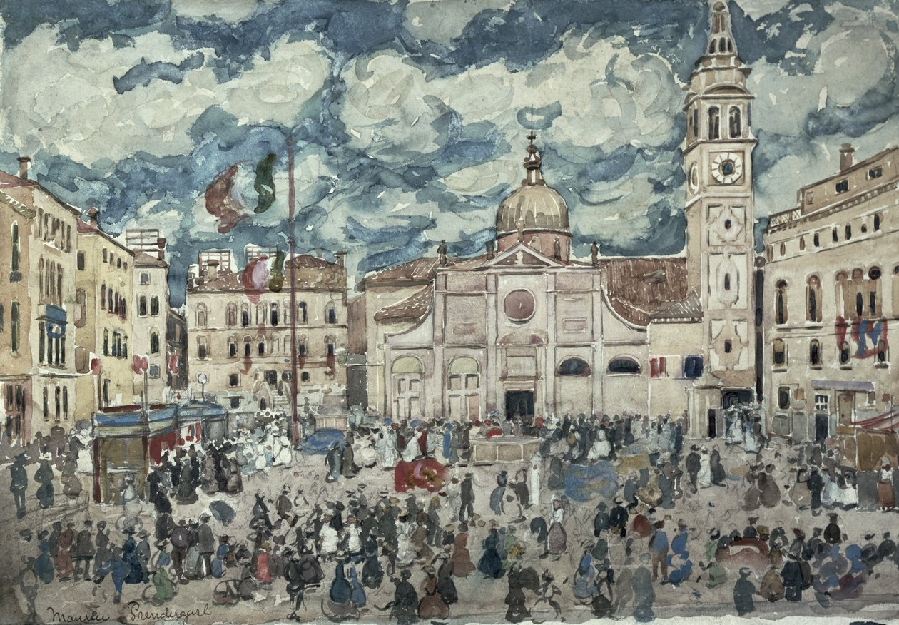 Campo Santa Maria Formosa, Venetië, c.1898 door Maurice Brazil Prendergast