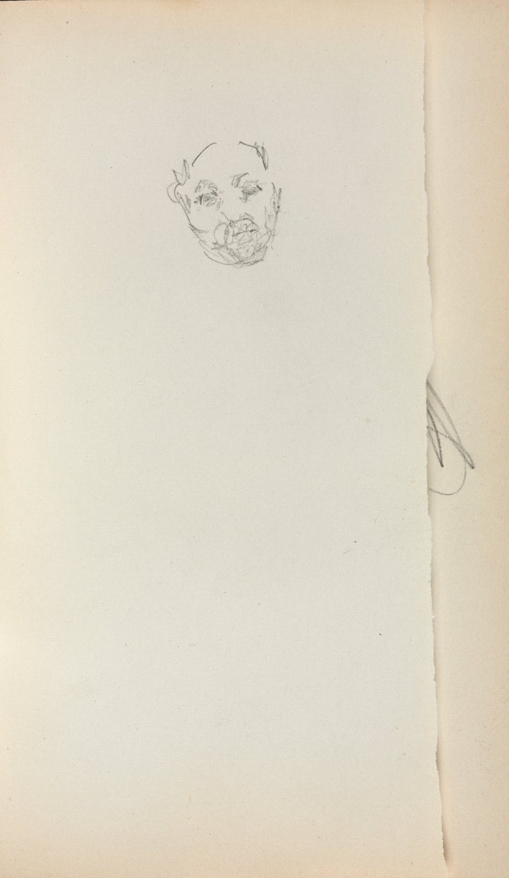 Italiaans schetsboek: Hoofd van een man, pagina 221, 1898-1899 door Maurice Brazil Prendergast