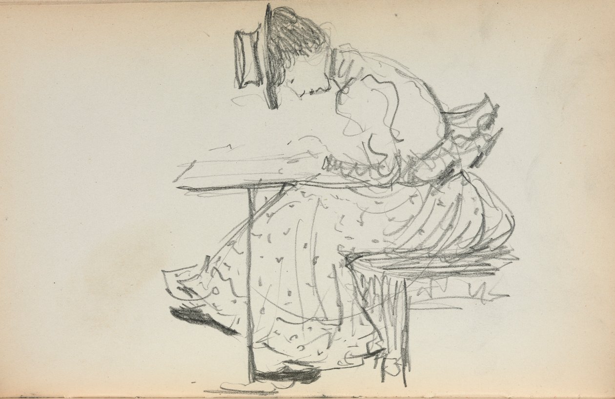 Italiaans schetsboek: Zittende vrouw pagina 107 door Maurice Brazil Prendergast
