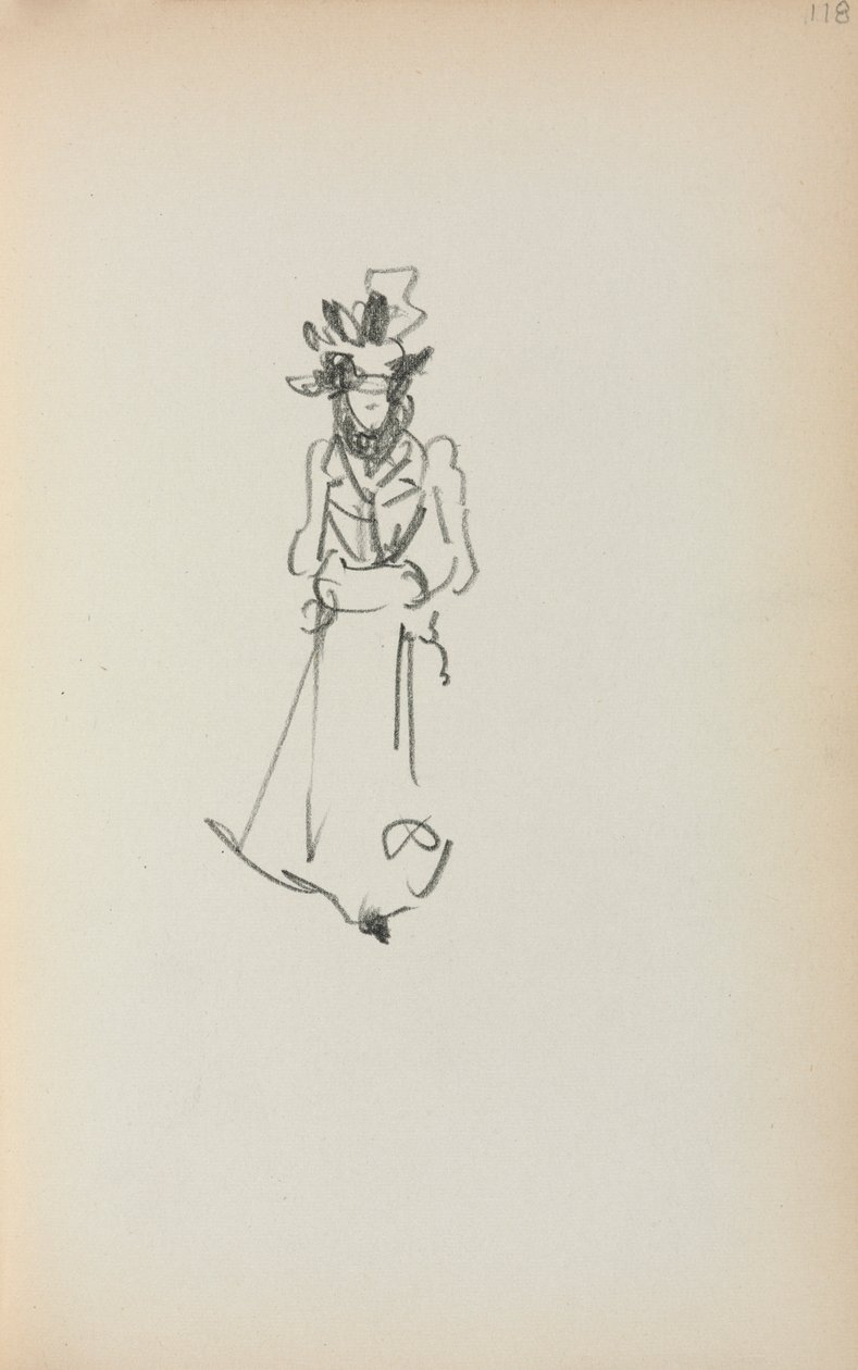 Italiaans Schetsboek: Staande Vrouw, pagina 118 door Maurice Brazil Prendergast