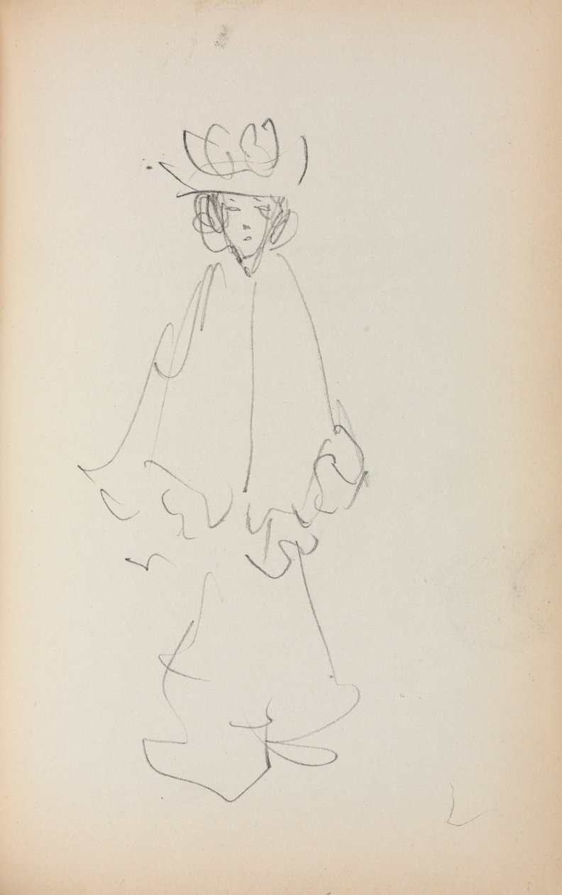Italiaans Schetsboek: Staande Vrouw pagina 147, 1898-1899 door Maurice Brazil Prendergast