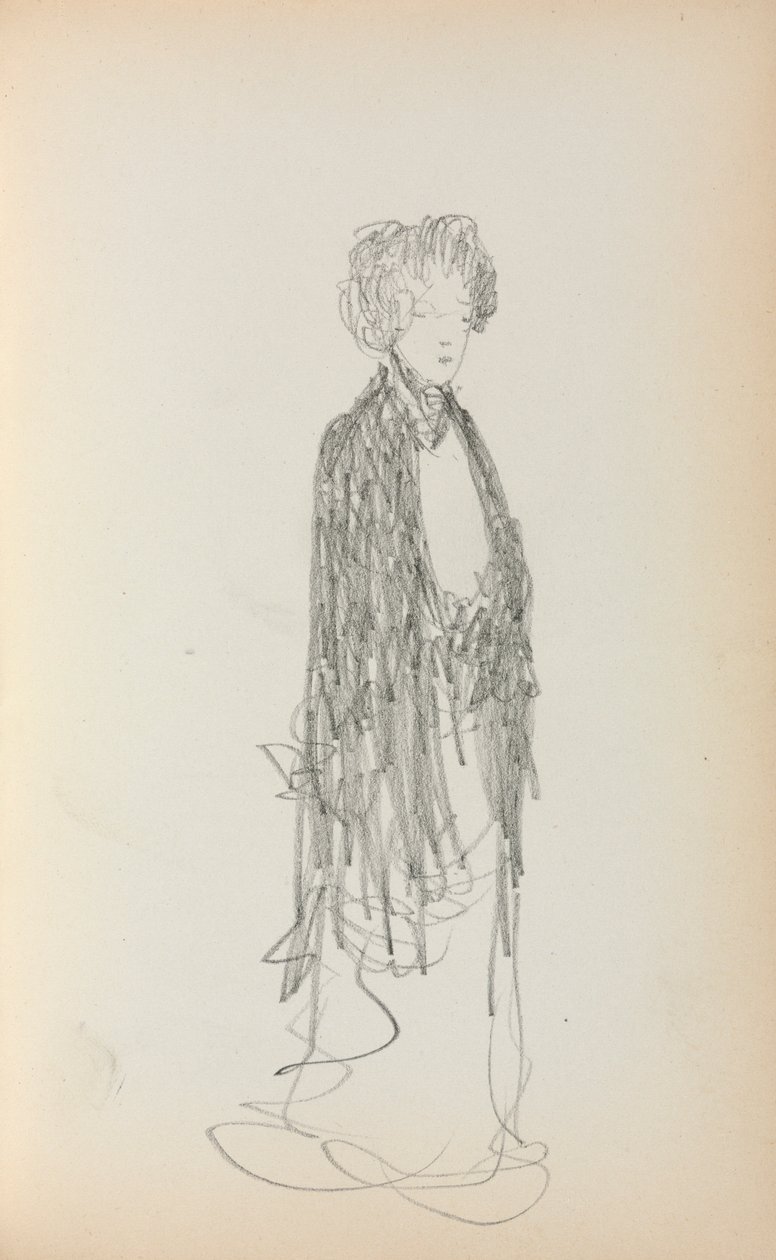 Italiaans schetsboek: Staande vrouw pagina 213, 1898-1899 door Maurice Brazil Prendergast