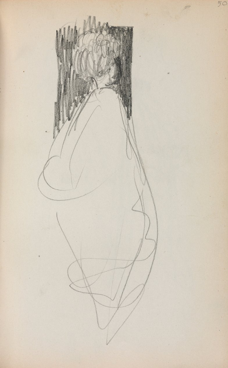 Italiaans schetsboek: Staande vrouw pagina 50, 1898-1899 door Maurice Brazil Prendergast