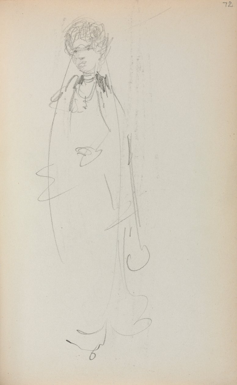 Italiaans schetsboek: Staande vrouw pagina 72, 1898-1899 door Maurice Brazil Prendergast