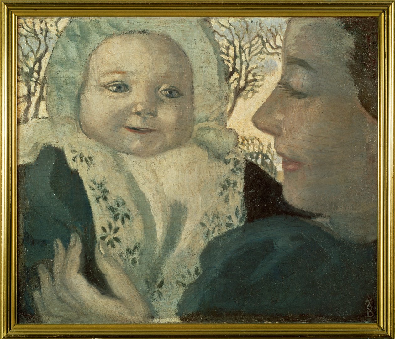 Bernadette en haar moeder (schilderij op doek) door Maurice Denis