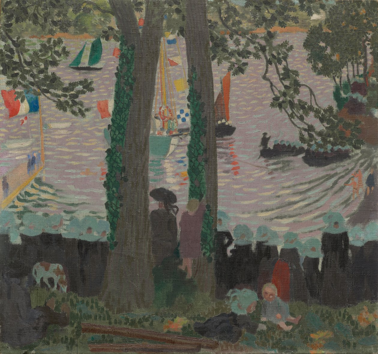 Zegening van een jacht op de rivier de Belon door Maurice Denis