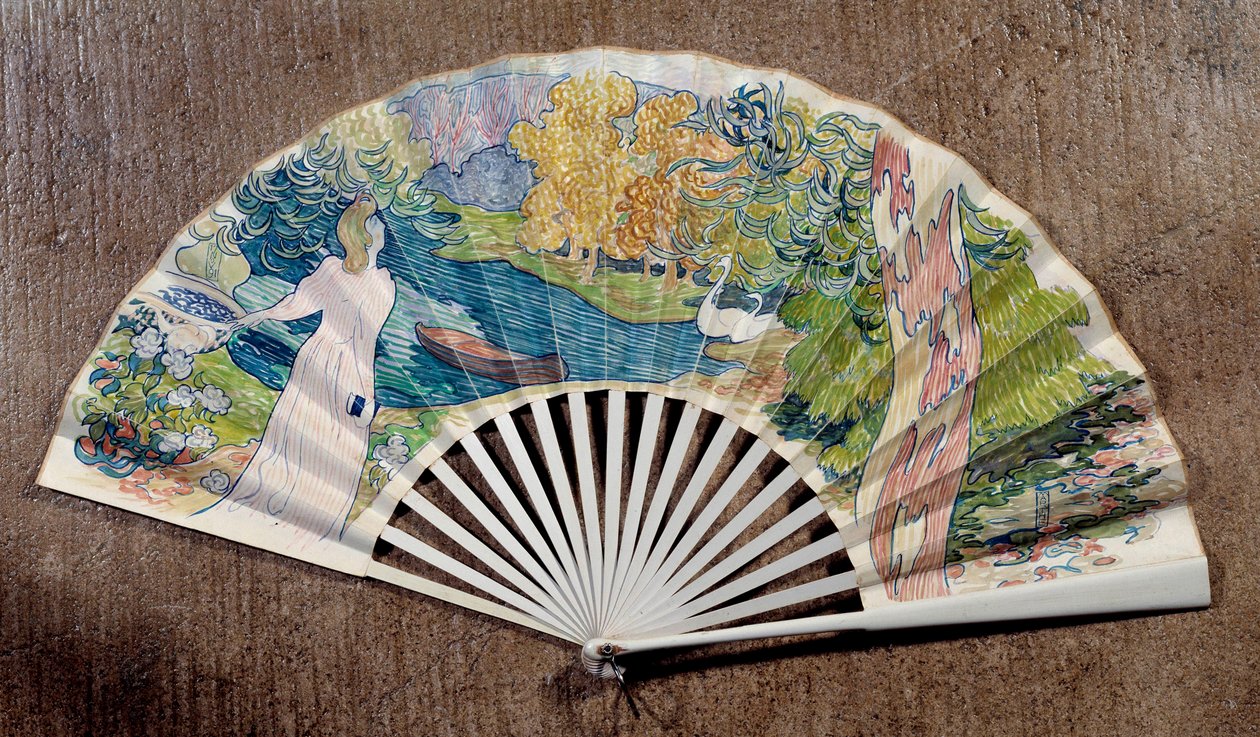 Verlovingswaaier, versierd door Maurice Denis (1870-1943) door Maurice Denis