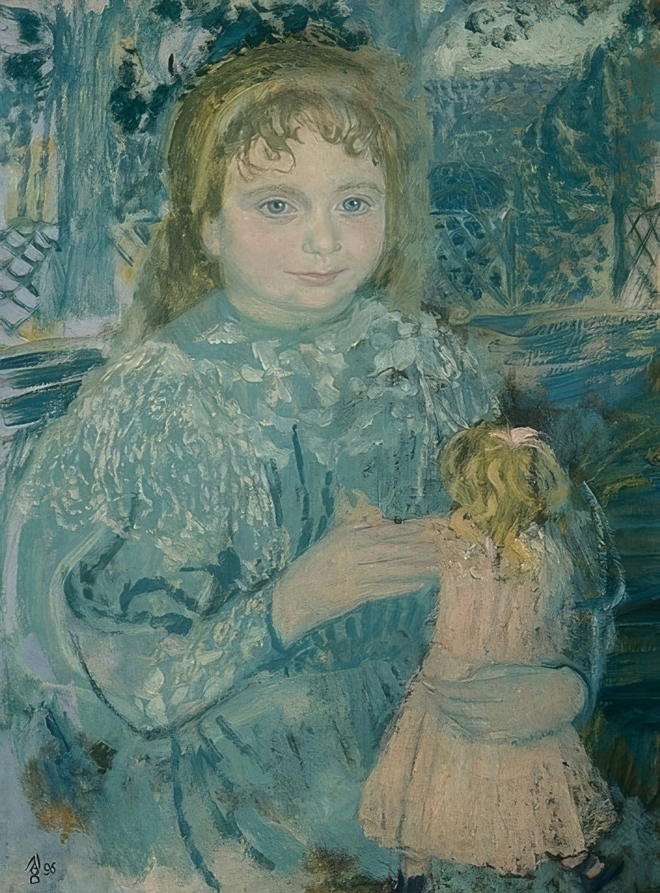 Meisje met pop (Portret Thérèse Watillaux) door Maurice Denis