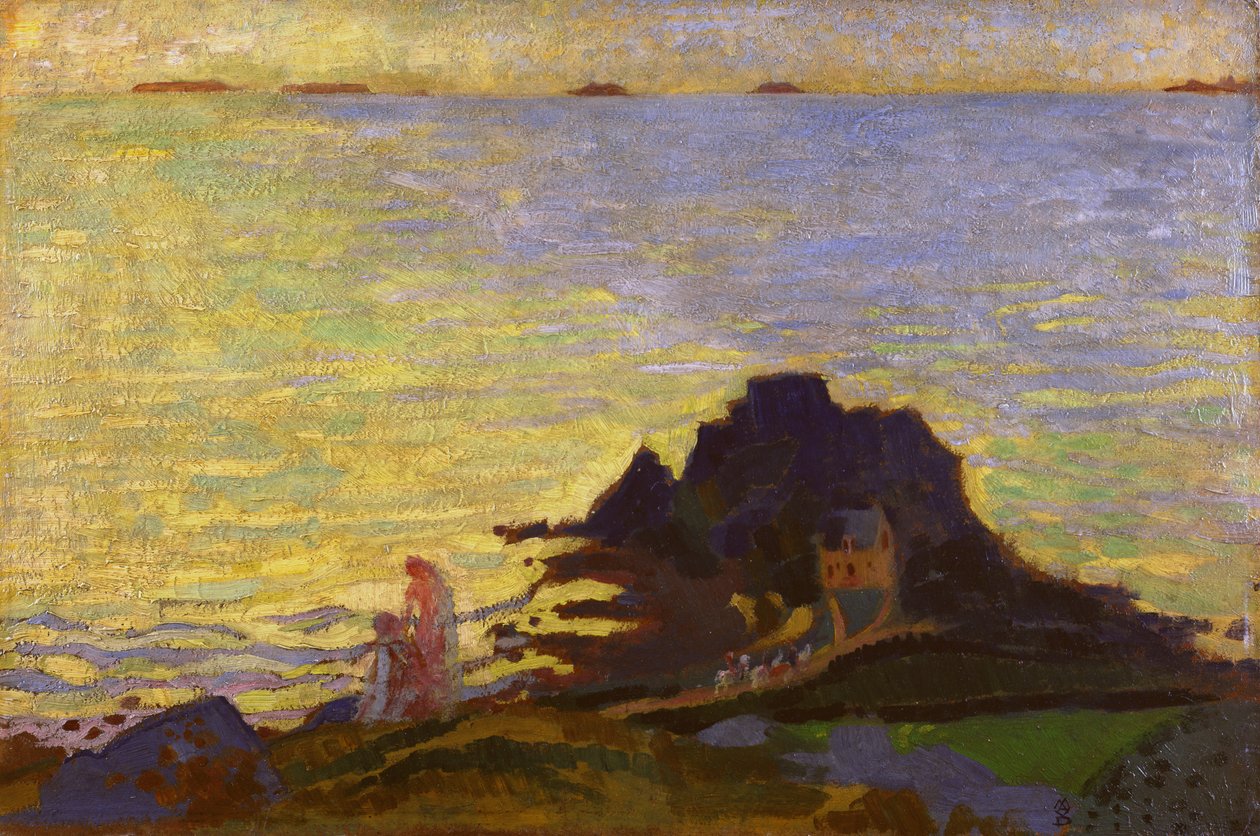 Moeder en kind boven een rotsachtige uitloper door Maurice Denis
