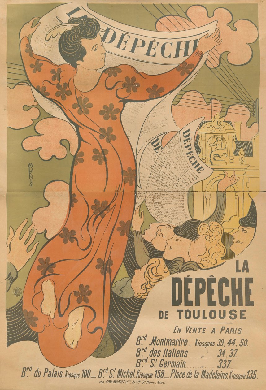 Poster voor de krant La Dépêche de Toulouse, 1892 door Maurice Denis