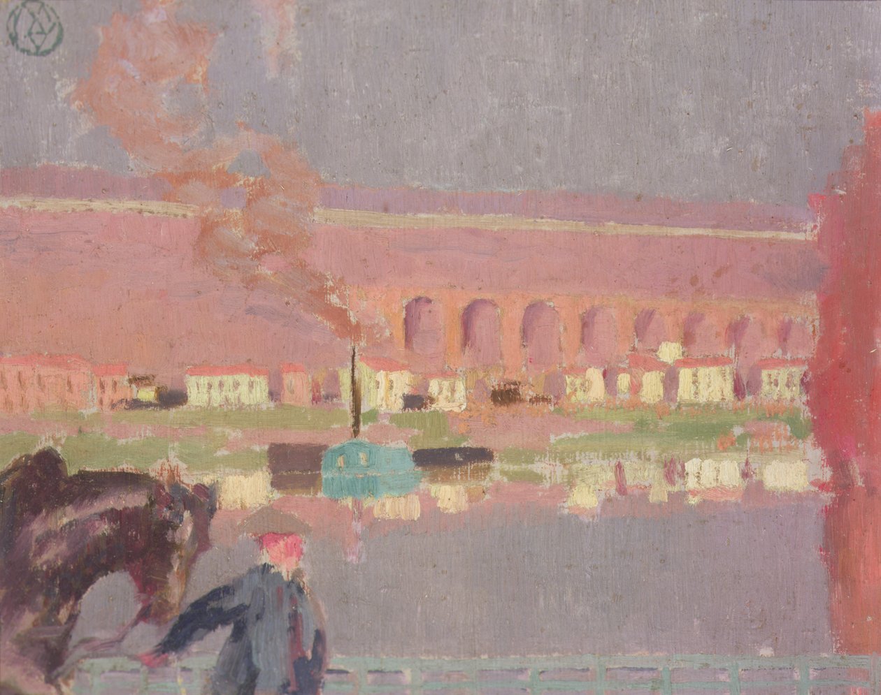 Viaduct Pecq, gezien vanaf de oude brug bij Pecq door Maurice Denis