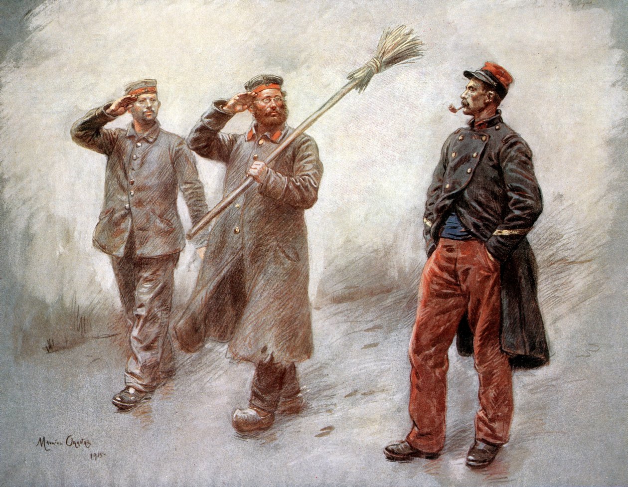In Duits gevangenenkamp in Dinan (Bretagne, Frankrijk) tekening door Maurice Orange door Maurice Henri Orange