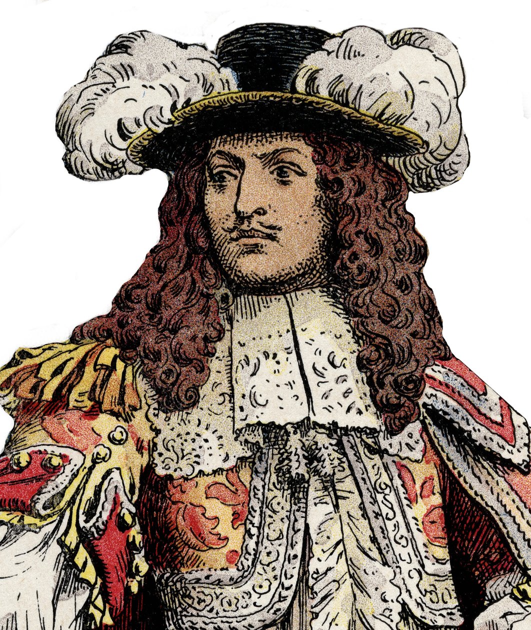 Franse koning Lodewijk XIV - Chromotypografie in 