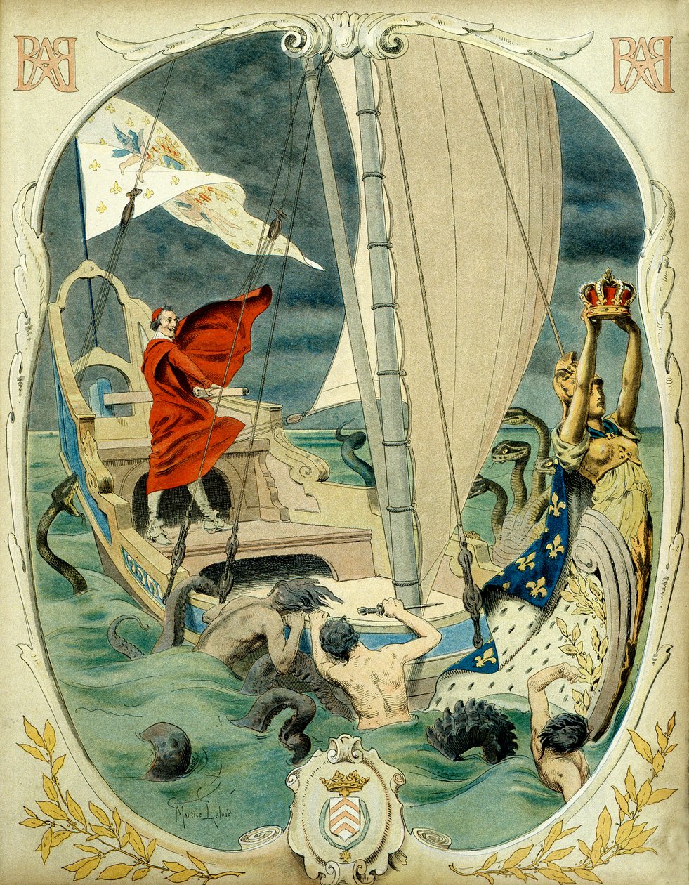 Geschiedenis van Frankrijk: Allegorische voorstelling van kardinaal Richelieu (Armand Jean du Plessis) door Maurice Leloir