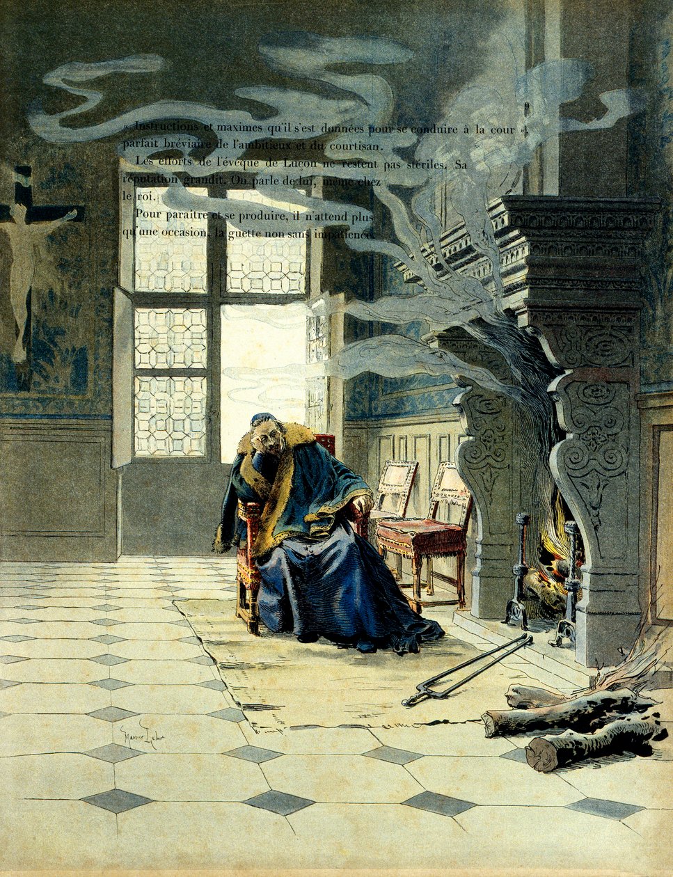 Geschiedenis van Frankrijk: In het bisschoppelijk paleis van Luçon, degene die kardinaal Richelieu werd (Armand Jean du Plessis) door Maurice Leloir