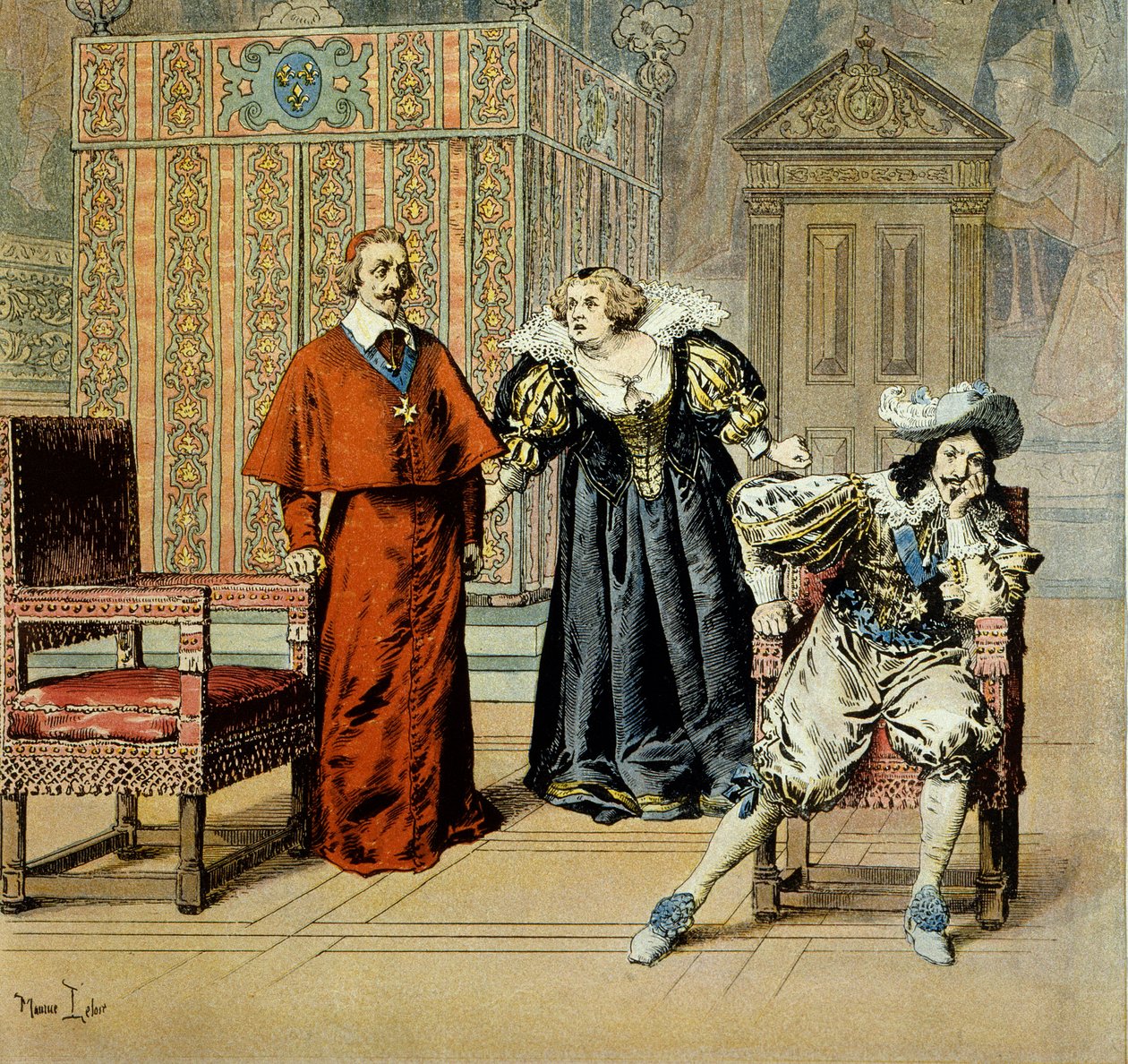 Geschiedenis van Frankrijk: Journee des Dupes: Kardinaal de Richelieu (Armand Jean du Plessis) door Maurice Leloir