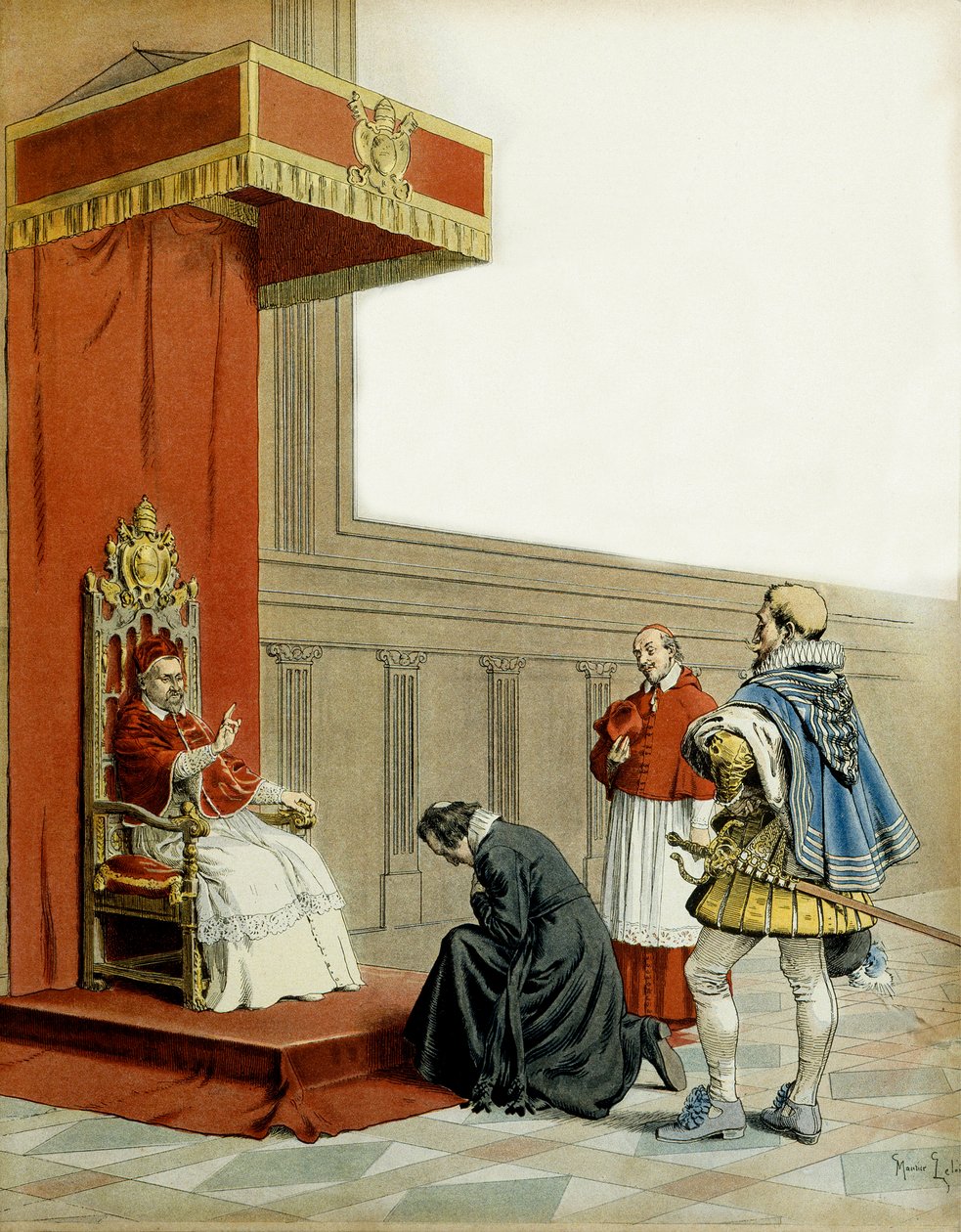 Geschiedenis van Frankrijk: Presentatie van Abbe Armand de kardinaal de Richelieu (Armand Jean du Plessis) door Maurice Leloir