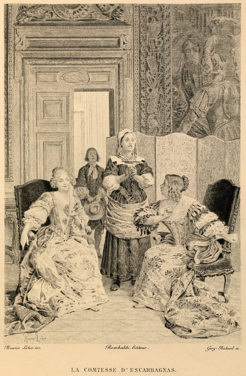 De gravin van Escarbagnas van Moliere door Maurice Leloir