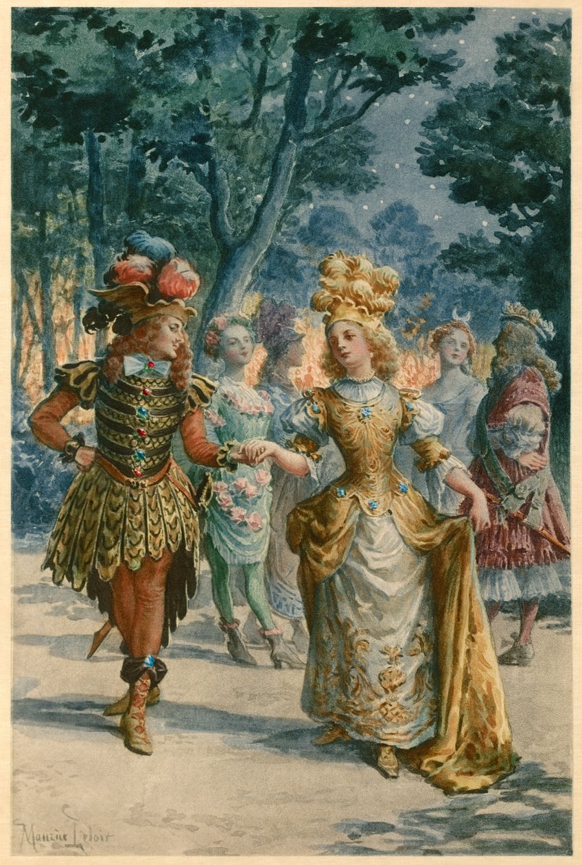 De geneugten van het betoverde eiland (illustratie) door Maurice Leloir