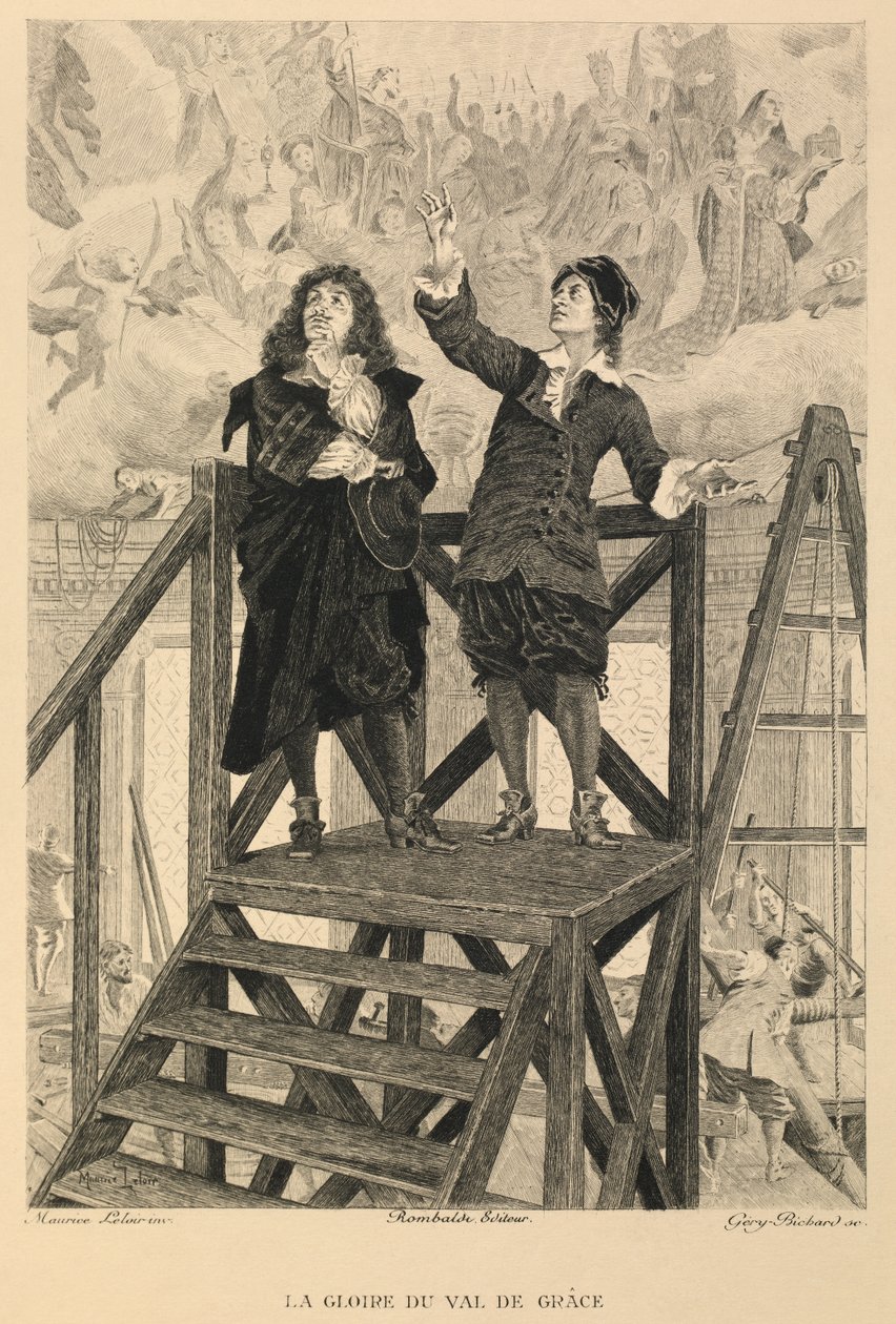 Pierre Mignard toont Moliere de fresco
