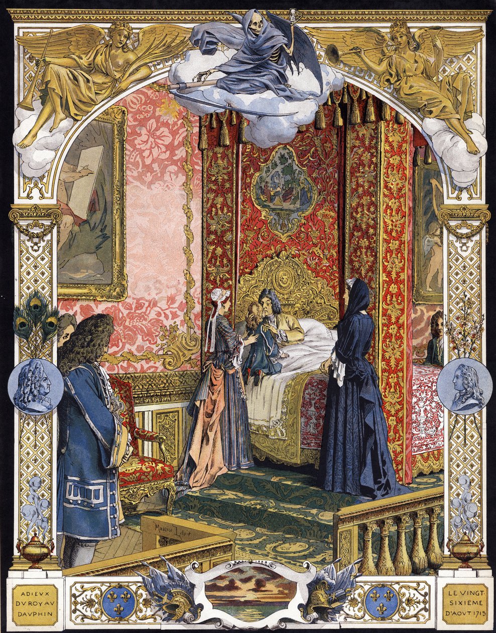 Voorgesteld door zijn huishoudster, Madame de Ventadour (Charlotte de la Mothe Houdancourt door Maurice Leloir