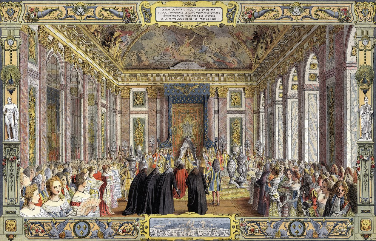 Herstel aan Lodewijk XIV, bekend als de Zonnekoning door Maurice Leloir