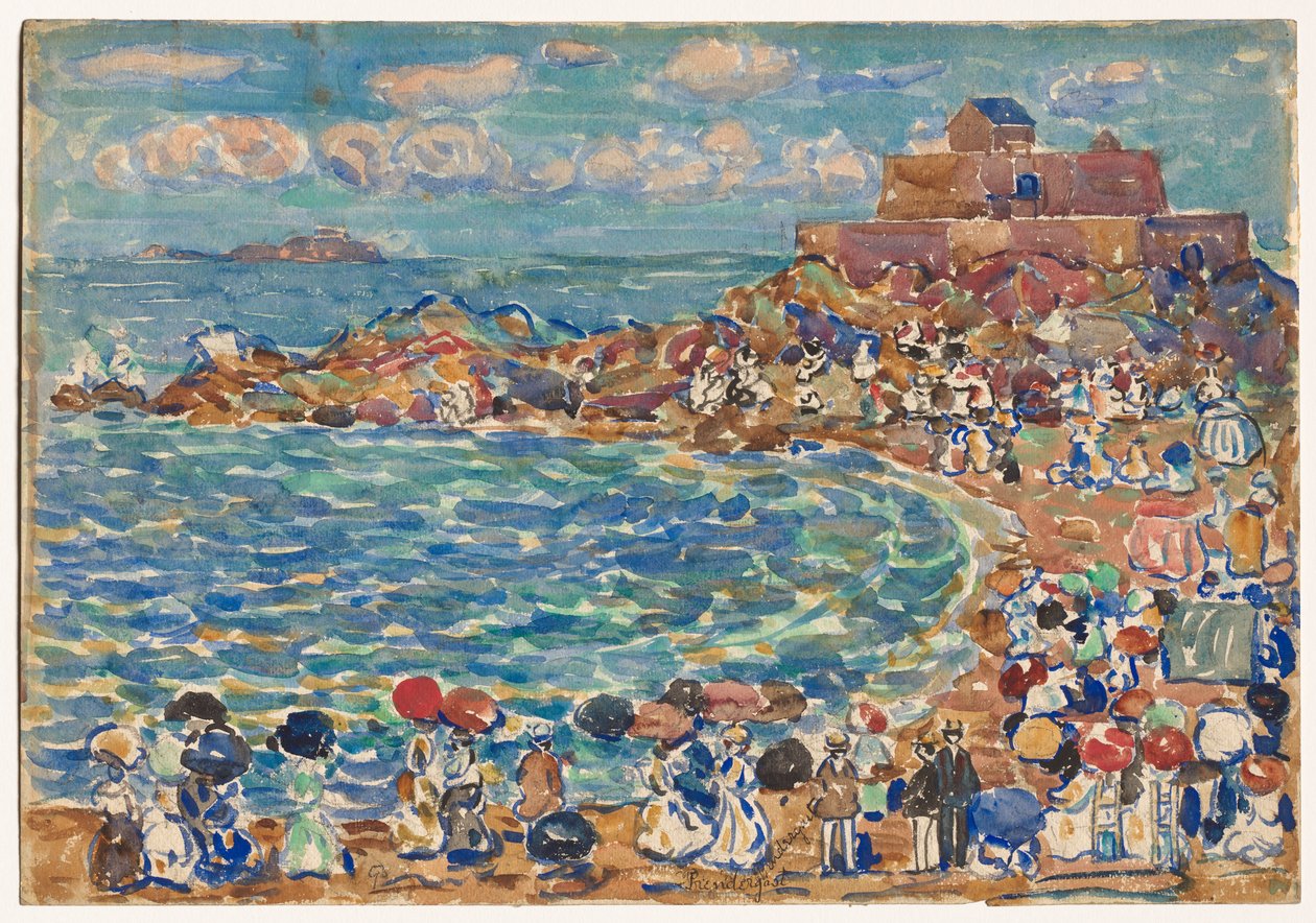 Strand, Saint-Malo door Maurice Prendergast