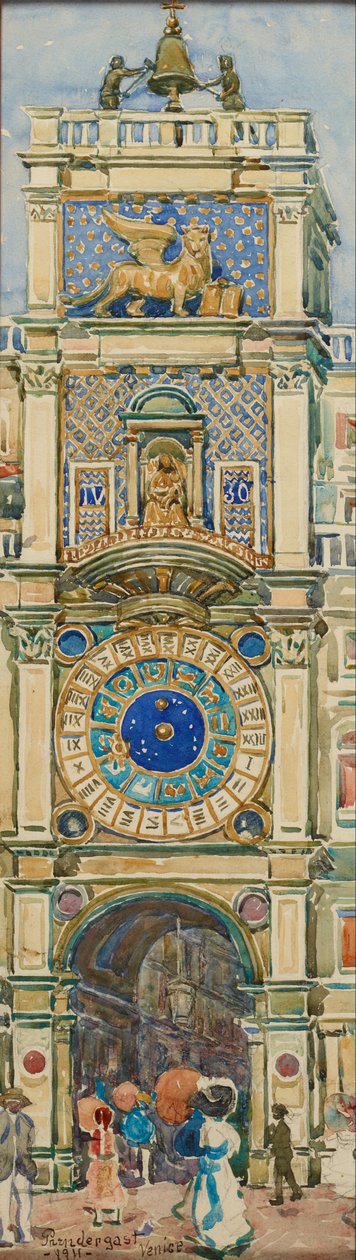 Uhrturm, Markusplatz, Venedig door Maurice Prendergast