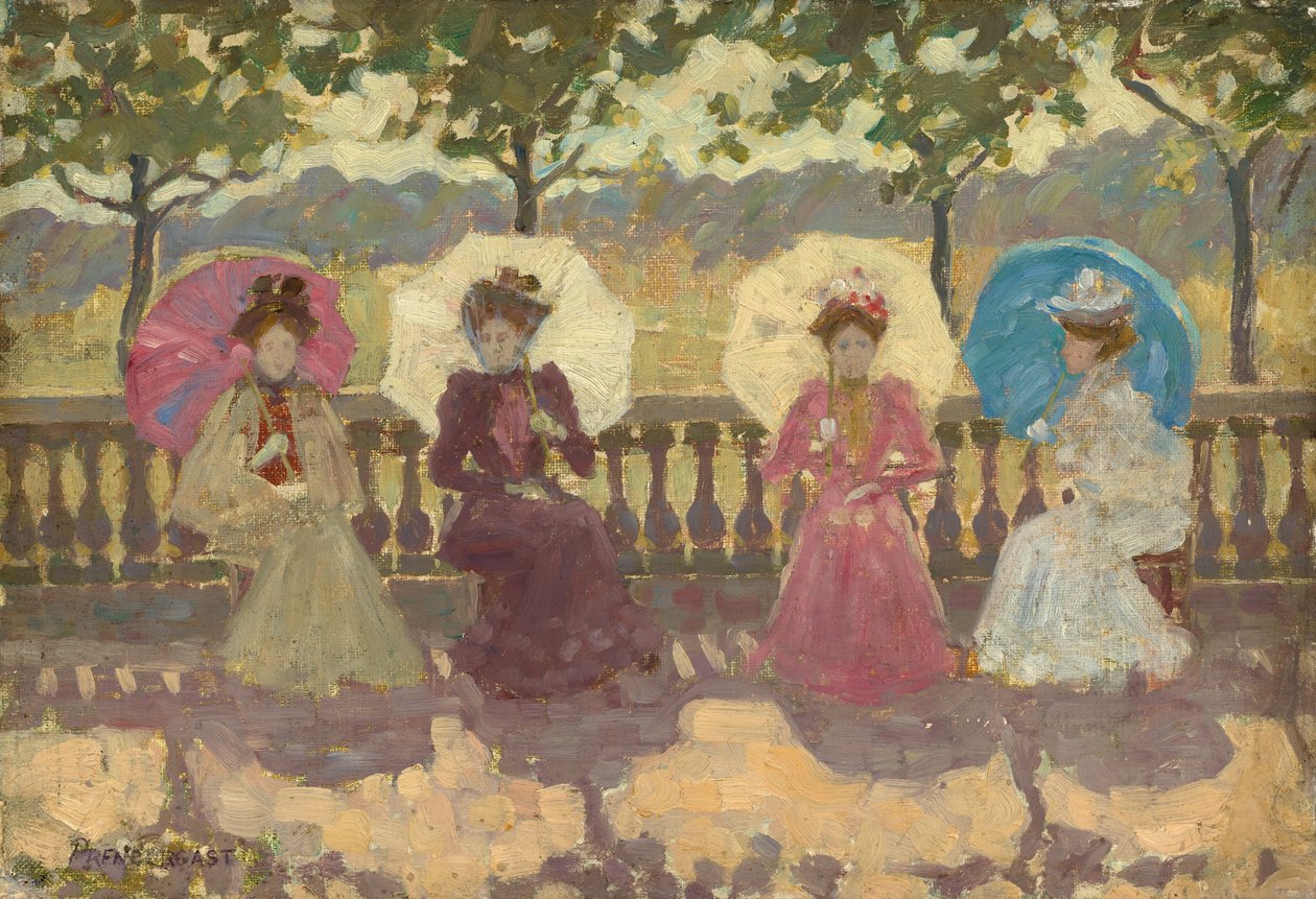 In het park, Parijs door Maurice Prendergast