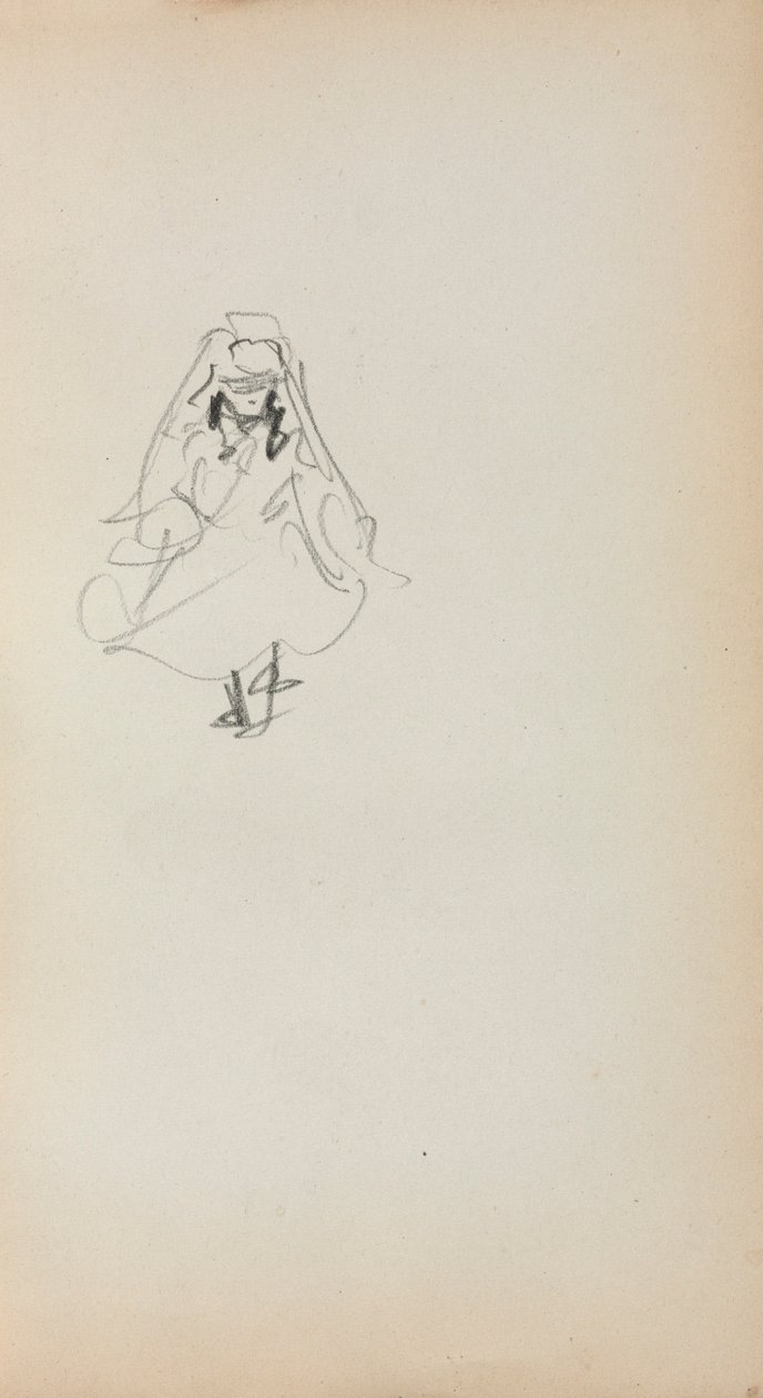 Italiaans schetsboek: Staand meisje (pagina 257) door Maurice Prendergast