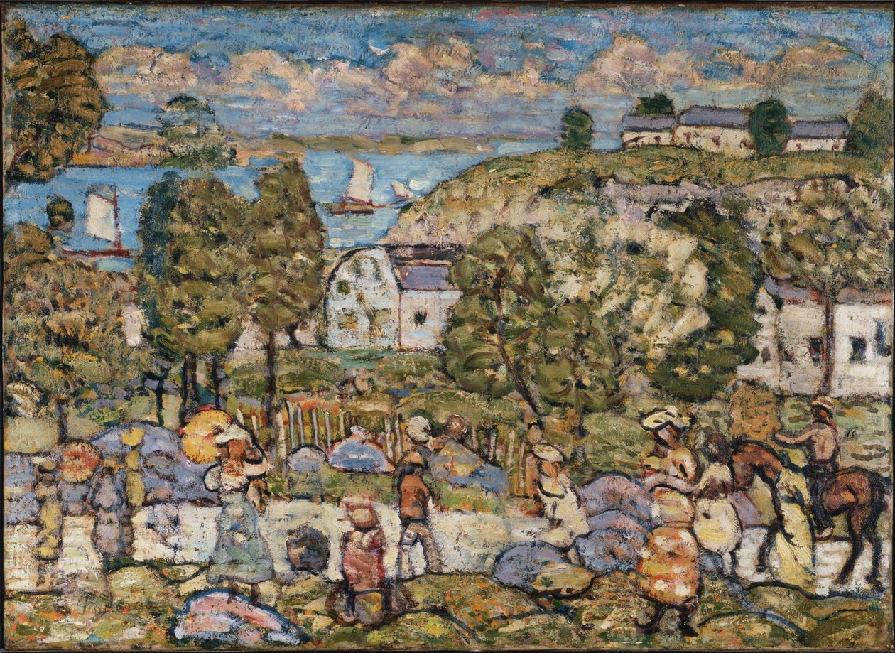 Landschap bij Nahant door Maurice Prendergast
