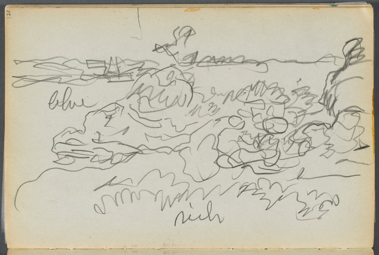 Schetsboek - Het Granite Shore Hotel, Rockport, pagina 121: Shore door Maurice Prendergast