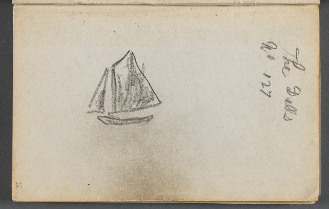 Schetsboek, De Dells, nr. 127, pagina 001:Zeilboot "De Dells". door Maurice Prendergast