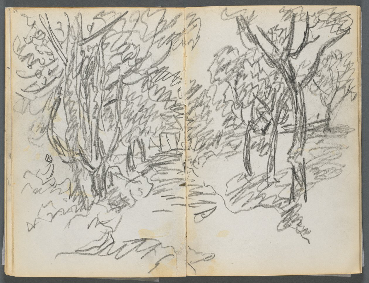 Schetsboek, The Dells, nr. 127, pagina 064  65: Landschap door Maurice Prendergast