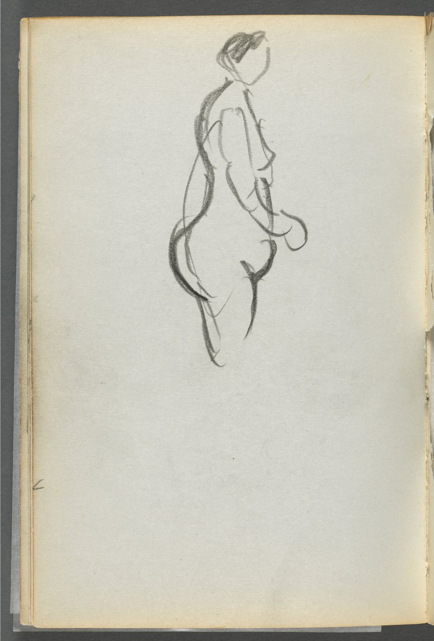 Schetsboek, The Dells, nr. 127, pagina 092: Naakt in profiel door Maurice Prendergast