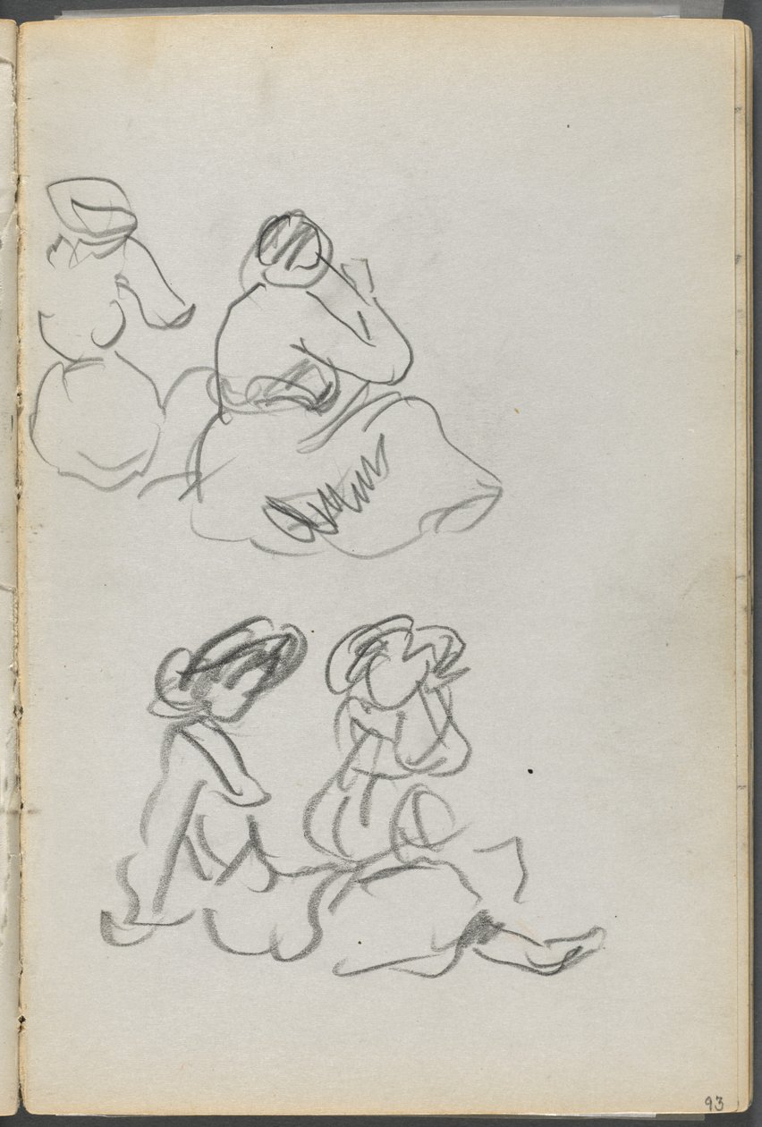 Schetsboek, De Dells, nr. 127, pagina 093: Zittende figuren door Maurice Prendergast