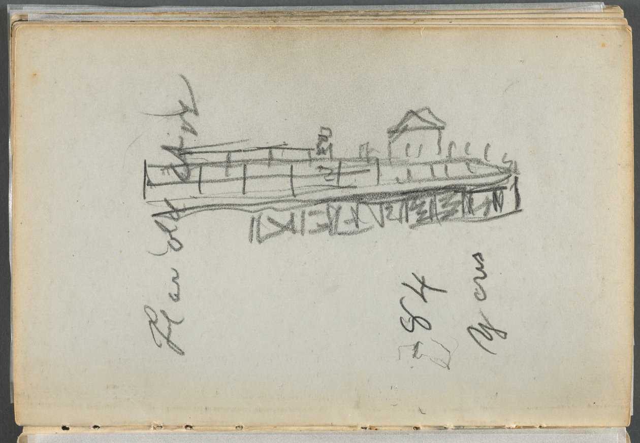 Schetsboek, The Dells, nr. 127, pagina 186: Dok door Maurice Prendergast