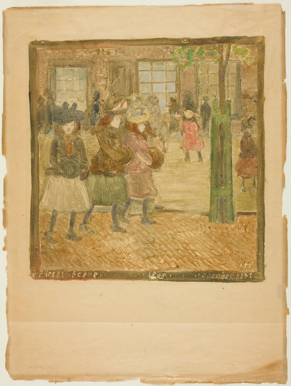 Straatscène door Maurice Prendergast