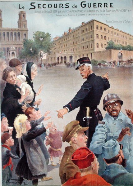 Het hoofdkwartier van de oorlogshulp in het oude Saint-Sulpice seminarie door Maurice Romberg