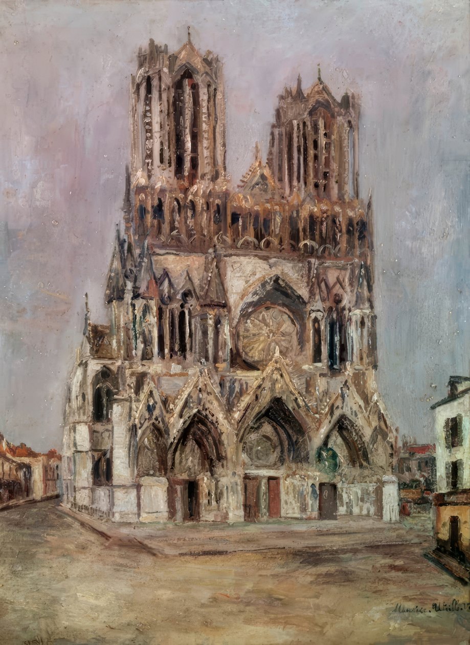 De kathedraal van Reims door Maurice Utrillo