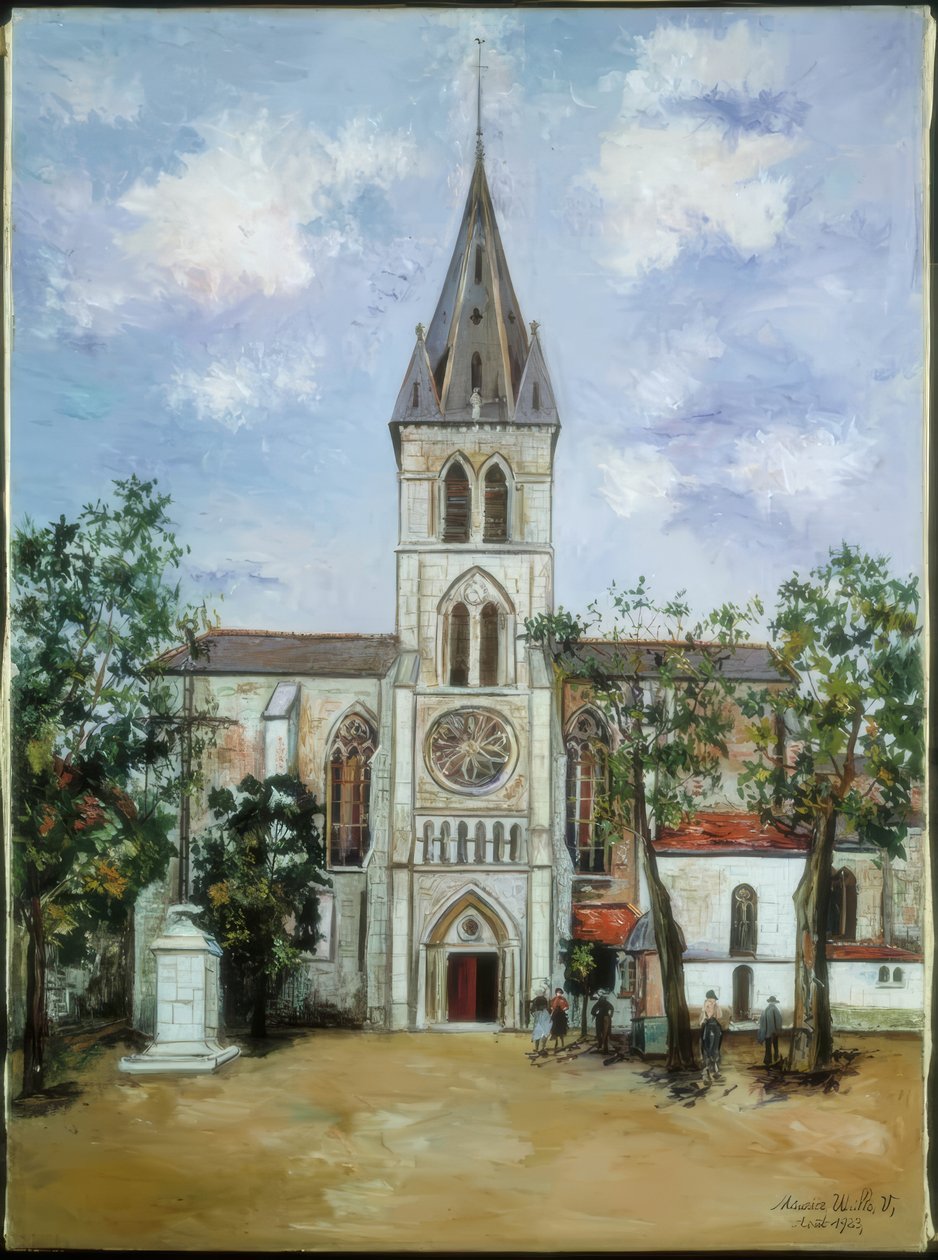 Sint-Pieterskerk, Orthez, Pyreneeën door Maurice Utrillo