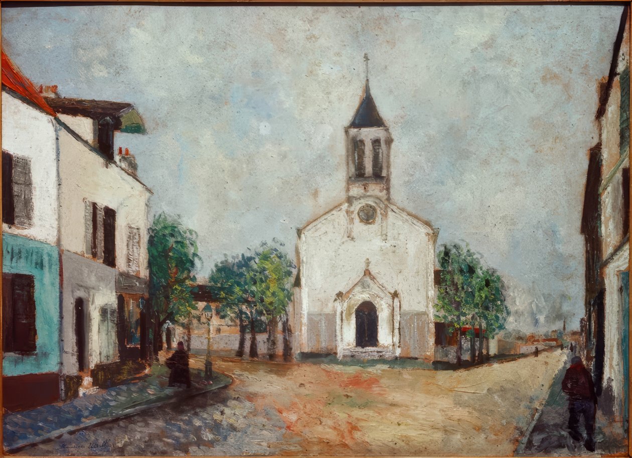 Kerk in Villanteuse door Maurice Utrillo