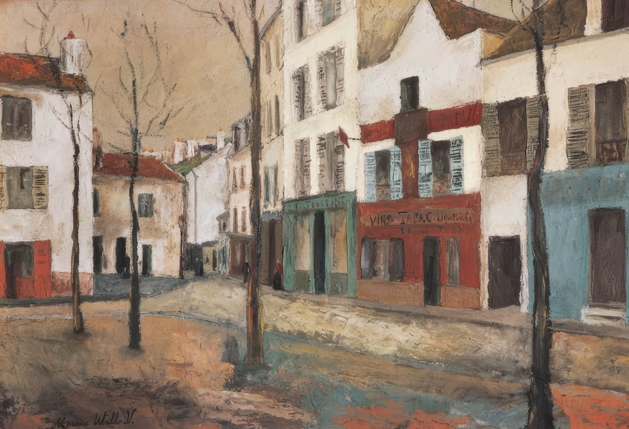 De Place du Tertre, rond 1910 door Maurice Utrillo