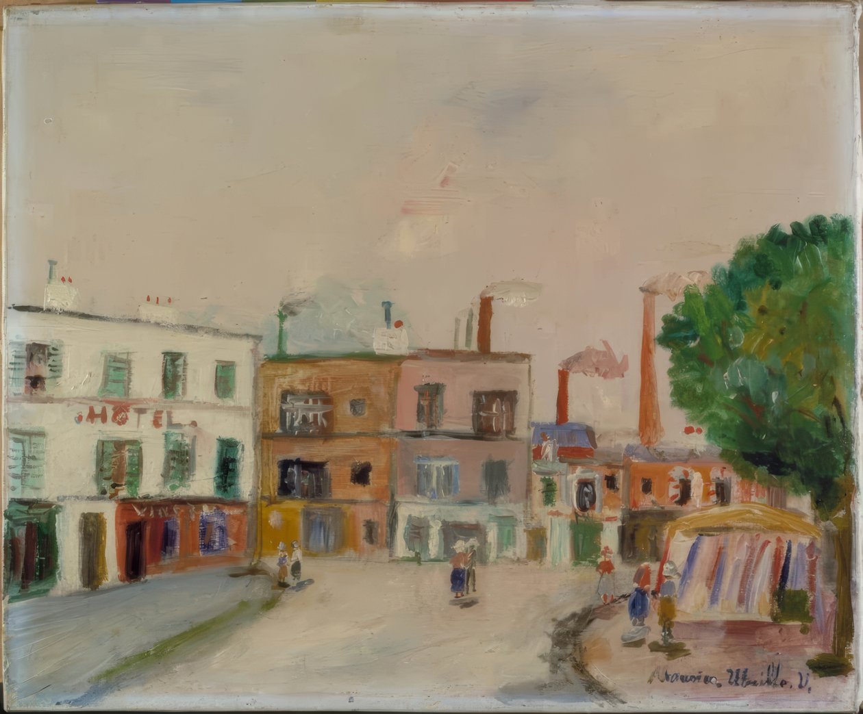 "Les usines de banlieu" (De fabrieken in de voorsteden) door Maurice Utrillo