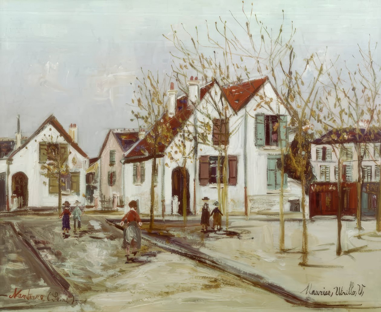 Plaats in Nanterre door Maurice Utrillo