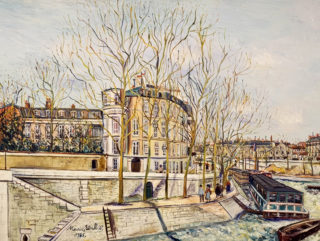 Anjou-kade door Maurice Utrillo