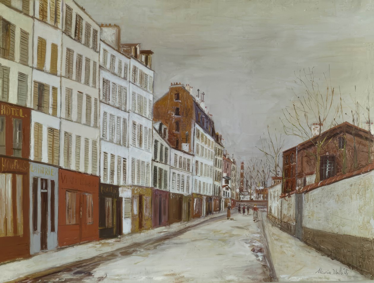 Poissonniersstraat door Maurice Utrillo