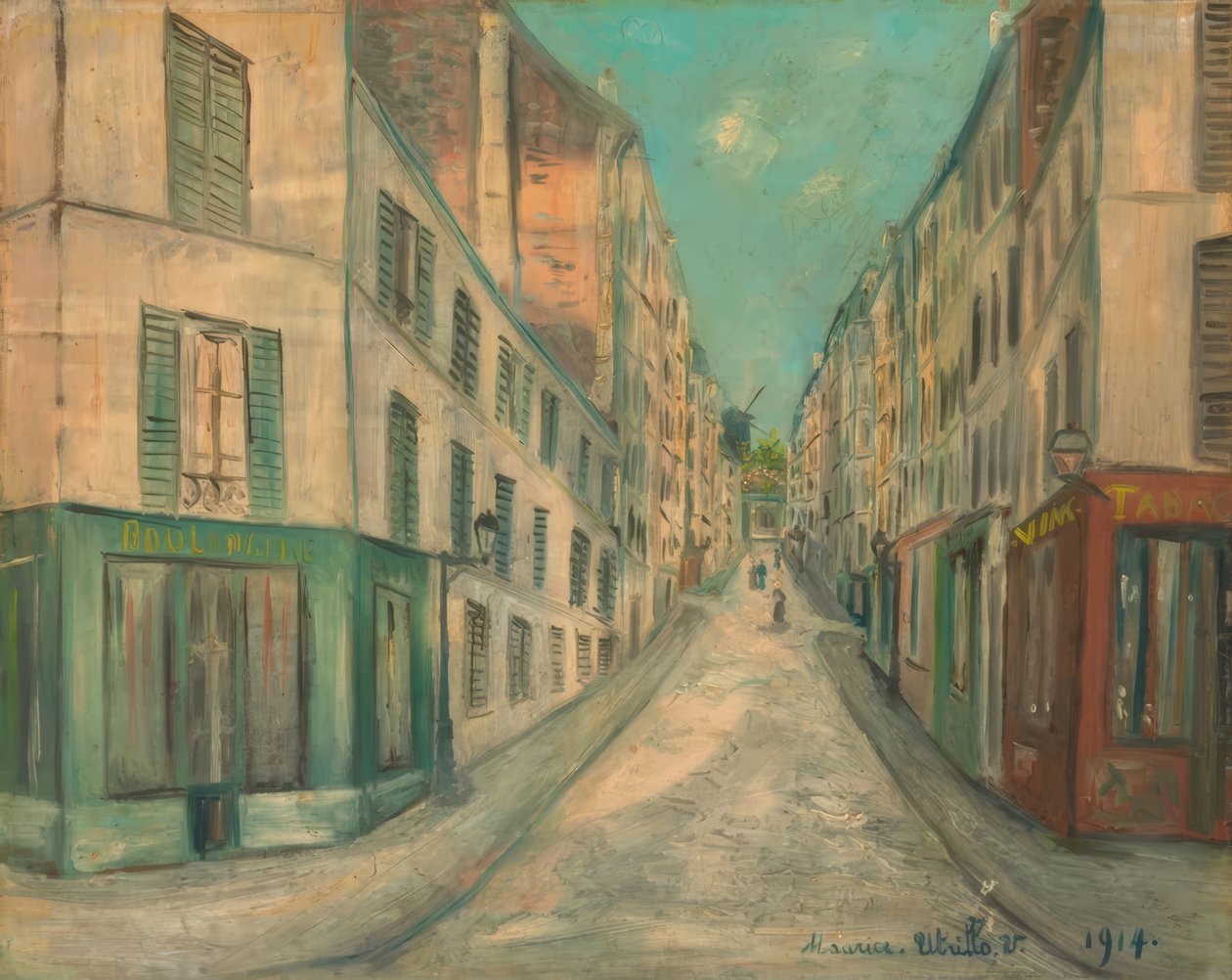 Straat in Parijs door Maurice Utrillo